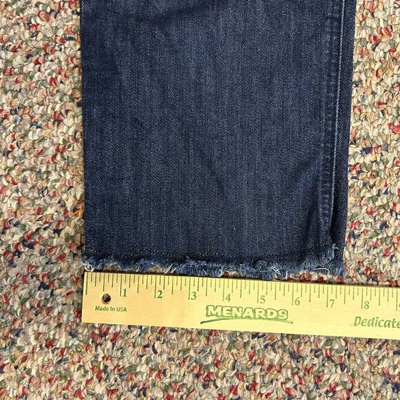 Democracy Blue Med-Dark Wash Mid-Rise Ab-Solution Raw Hem Cropped Jeans Size 14 - Picture 15 of 15